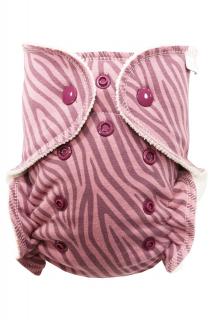BIO Kalhotková plenka (S) - Růžová zebra PAT