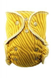 BIO Kalhotková plenka (S) - Zebra v hořčici PAT