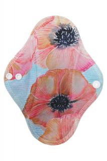 BIO Slipová vložka (Bavlněné froté s PUL) - Akvarelové květy (biobavlněný úplet s GOTS)