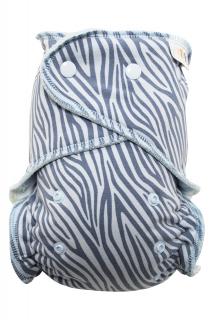 Kalhotková plenka (M) - Modrá zebra PAT, světle modrý velur