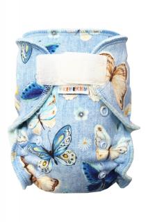 Kalhotková plenka (S) - Džínoví motýli SZ, bledě modrý velur