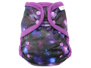 Svrchní kalhotky (M), bez křidélek - Tajemství vesmíru PAT, fialový fleece