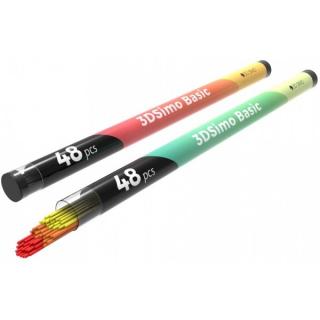 PCL tiskové struny do 3D pera nízkoteplotní 1,75mm žlutá, oranžová, červená - 48 kusů