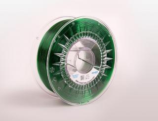 PET filament z recyklátu 1,75 mm zelená transparent EKO-MB 1 kg
