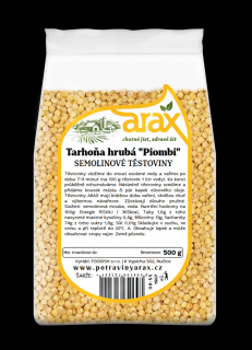 Semolinové těstoviny drobení, Tarhoňa hrubá  Piombi  Gramáž: 500 g