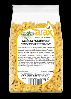 Semolinové těstoviny kolínka "Chifferini" Gramáž: 500 g