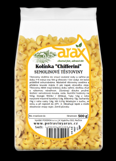 Semolinové těstoviny kolínka  Chifferiniquot; Gramáž: 500 g