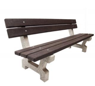 HTI Betonová lavička Recyklát KA-B1007 Délka latí: 1500 mm, Typ ukotvení: dlouhé (k zabetonování), Typ betonu: hladký