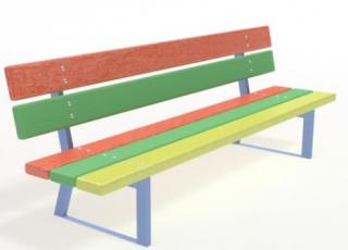 HTI Dětská lavička Ema DL1009 Délka latí: 1500 mm, Typ ukotvení: dlouhé (k zabetonování), Barva konstrukce: červená