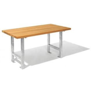 Kovo-ART Kovový stůl Merida Typ ukotvení: dlouhé (k zabetonování), Barva konstrukce: bílá komaxit (RAL 9003), Kotvící sada: ano
