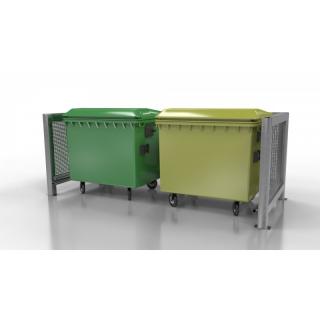 Kovo-ART Přístřešek pro odpadové kontejnery Duo II Typ ukotvení: dlouhé (k zabetonování), Barva konstrukce: bílá komaxit (RAL 9003), Typ přístřešku: 2…