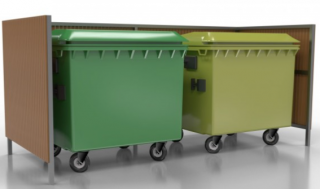 Kovo-ART Přístřešek pro odpadové kontejnery Lido II Typ ukotvení: klasické (šrouby), Barva konstrukce: kovářská čerň, Typ přístřešku: 3 kontejnery