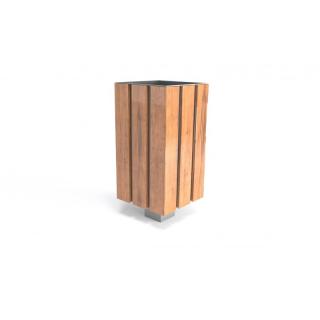 Kovo-ART Venkovní odpadkový koš Box Typ ukotvení: dlouhé (k zabetonování), Barva konstrukce: hnědá komaxit (RAL 8017)