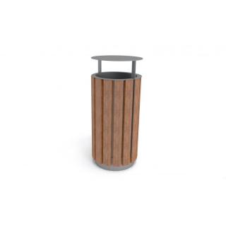 Kovo-ART Venkovní odpadkový koš Luco II Typ ukotvení: dlouhé (k zabetonování), Barva konstrukce: černá komaxit (RAL 9005)