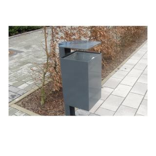 Kovo-ART Venkovní odpadkový koš Railo Typ ukotvení: dlouhé (k zabetonování), Barva konstrukce: kovářská čerň