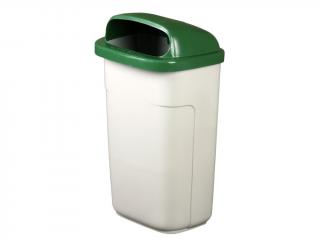 Odpadkový koš CLASSIC 50 l, šedá nádoba, zelené víko