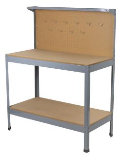 Pracovní dílenský stůl ECONOMY s děrovanou deskou a úložným prostorem - WT4300