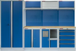 Sestava PROFI BLUE dílenského nábytku s vysokou širokou skříní 7ks - MTGS1301WA