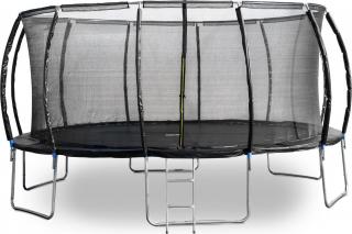 Trampolína G21 SpaceJump 490 cm, černá, s ochrannou sítí + schůdky zdarma