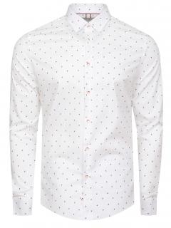 Pánská košile ROSARIO SLIM bílá (bordó) Velikost: M