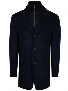Pánský vlněný kabát TYMON II tmavě modrý Velikost: 52