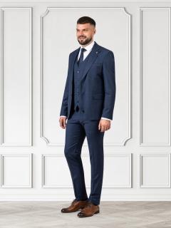 Pánský vlněný oblek PARIS modrý Velikost: 182/52