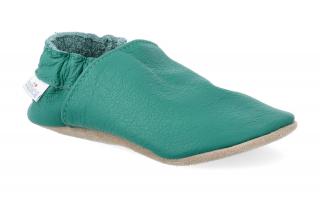 Barefoot capáčky baBice - BA 137 tmavě zelené Velikost: 20/21, Délka boty: 140, Šířka boty: 62