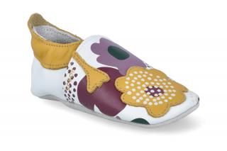 Barefoot capáčky Bobux - Fleur White Velikost: L, Délka boty: 136, Šířka boty: 60