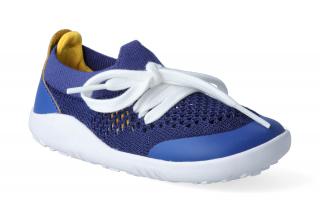 Barefoot capáčky Bobux - Play Knit Blueberry + Yellow Step-Up Velikost: 20, Délka boty: 126, Šířka boty: 59