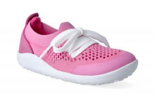 Barefoot capáčky Bobux - Play Knit Pink + Raspberry Step-Up Velikost: 21, Délka boty: 135, Šířka boty: 61