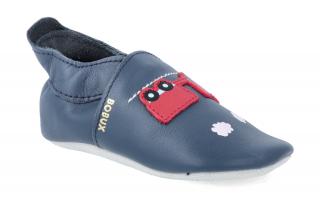 Barefoot capáčky Bobux - Train & Carriage Navy Velikost: S, Délka boty: 117, Šířka boty: 50