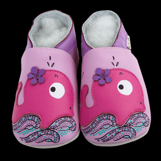 Barefoot capáčky Lait et Miel - Baleine Velikost: 6-12M, Délka boty: 125, Šířka boty: 56