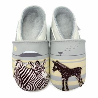 Barefoot capáčky Lait et Miel - Zebre Velikost: 0-6M, Délka boty: 115, Šířka boty: 50