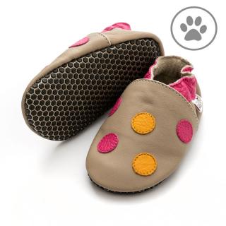 Barefoot capáčky Liliputi® - Polka Dots Pink Paws Velikost: XL, Délka boty: 150, Šířka boty: 74