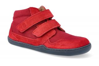 Barefoot kotníková obuv bLIFESTYLE - Loris velcro feuerrot Velikost: 22, Délka boty: 149, Šířka boty: 62
