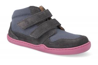 Barefoot kotníková obuv bLIFESTYLE - Loris velcro grau Velikost: 23, Délka boty: 156, Šířka boty: 64