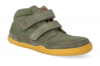 Barefoot kotníková obuv bLIFESTYLE - Loris velcro moosgrün Velikost: 26, Délka boty: 177, Šířka boty: 68
