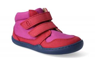Barefoot kotníková obuv bLIFESTYLE - Loris velcro pink/berry Velikost: 26, Délka boty: 177, Šířka boty: 68