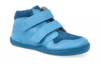 Barefoot kotníková obuv Blifestyle - Maki wool fleece turquoise wide Velikost: 22, Délka boty: 149, Šířka boty: 62