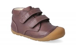 Barefoot kotníková obuv Bundgaard - Petit Velcro Brown Velikost: 25, Délka boty: 155, Šířka boty: 63