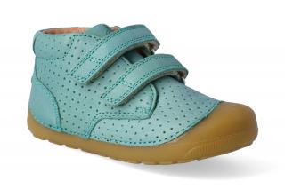Barefoot kotníková obuv Bundgaard - Petit Velcro perft pine green Velikost: 25, Délka boty: 155, Šířka boty: 63