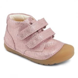 Barefoot kotníková obuv Bundgaard - Petit Velcro Pink grille Velikost: 24, Délka boty: 150, Šířka boty: 62