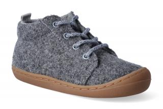 Barefoot kotníková obuv KOEL - Ben Merino Melang grey Velikost: 21, Délka boty: 135, Šířka boty: 68