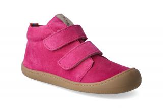 Barefoot kotníková obuv KOEL4kids - Plus velour fuchsia Velikost: 35, Délka boty: 230, Šířka boty: 80