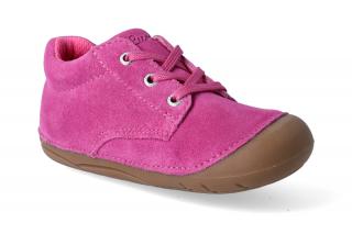 Barefoot kotníková obuv Lurchi - Flo suede pink Velikost: 19, Délka boty: 120, Šířka boty: 54