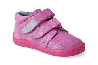 Barefoot kotníková obuv s membránou Beda - Janette all pink Velikost: 20, Délka boty: 126, Šířka boty: 60