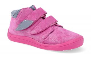 Barefoot kotníková obuv s membránou Beda - Janette pink 2021 užší Velikost: 21, Délka boty: 128, Šířka boty: 62