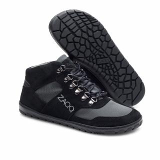 Barefoot kotníková obuv Zaqq - Hiqe mid Black Velikost: 44, Délka boty: 285, Šířka boty: 99
