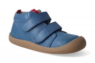 Barefoot kotníková zateplená obuv KOEL4kids - Plus fleece nappa blue Velikost: 21, Délka boty: 135, Šířka boty: 60