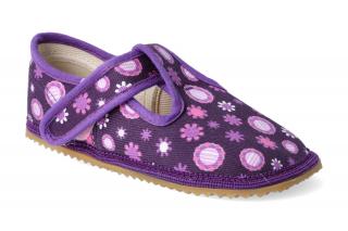 Barefoot přezůvky Beda - Širší typ Fialové kvítky Velikost: 26, Délka boty: 170, Šířka boty: 70
